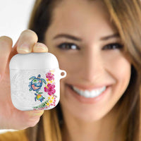 Hawaiian Abstract Art Turtles AirPods Case with Plumeria and Hibiscus - Polynesian Pride