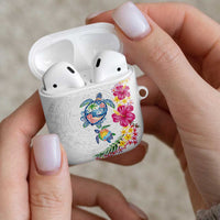 Hawaiian Abstract Art Turtles AirPods Case with Plumeria and Hibiscus - Polynesian Pride