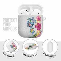 Hawaiian Abstract Art Turtles AirPods Case with Plumeria and Hibiscus - Polynesian Pride