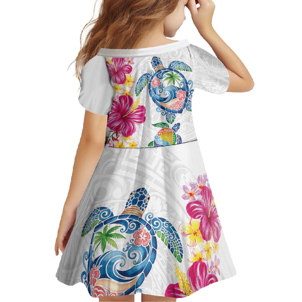 Hawaiian Abstract Art Turtles Family Matching Summer Maxi Dress and Hawaiian Shirt with Plumeria and Hibiscus - Polynesian Pride