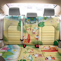 Hawaiian Mele Kalikimaka Back Car Seat Cover Tropical Plumeria and Lei Funny Santa Beach - Polynesian Pride