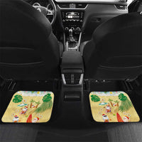 Hawaiian Mele Kalikimaka Car Mats Tropical Plumeria and Lei Funny Santa Beach - Polynesian Pride
