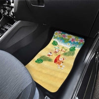 Hawaiian Mele Kalikimaka Car Mats Tropical Plumeria and Lei Funny Santa Beach - Polynesian Pride
