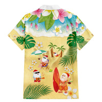 Hawaiian Mele Kalikimaka Family Matching Mermaid Dress and Hawaiian Shirt Tropical Plumeria and Lei Funny Santa Beach - Polynesian Pride
