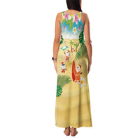 Hawaiian Mele Kalikimaka Family Matching Tank Maxi Dress and Hawaiian Shirt Tropical Plumeria and Lei Funny Santa Beach - Polynesian Pride