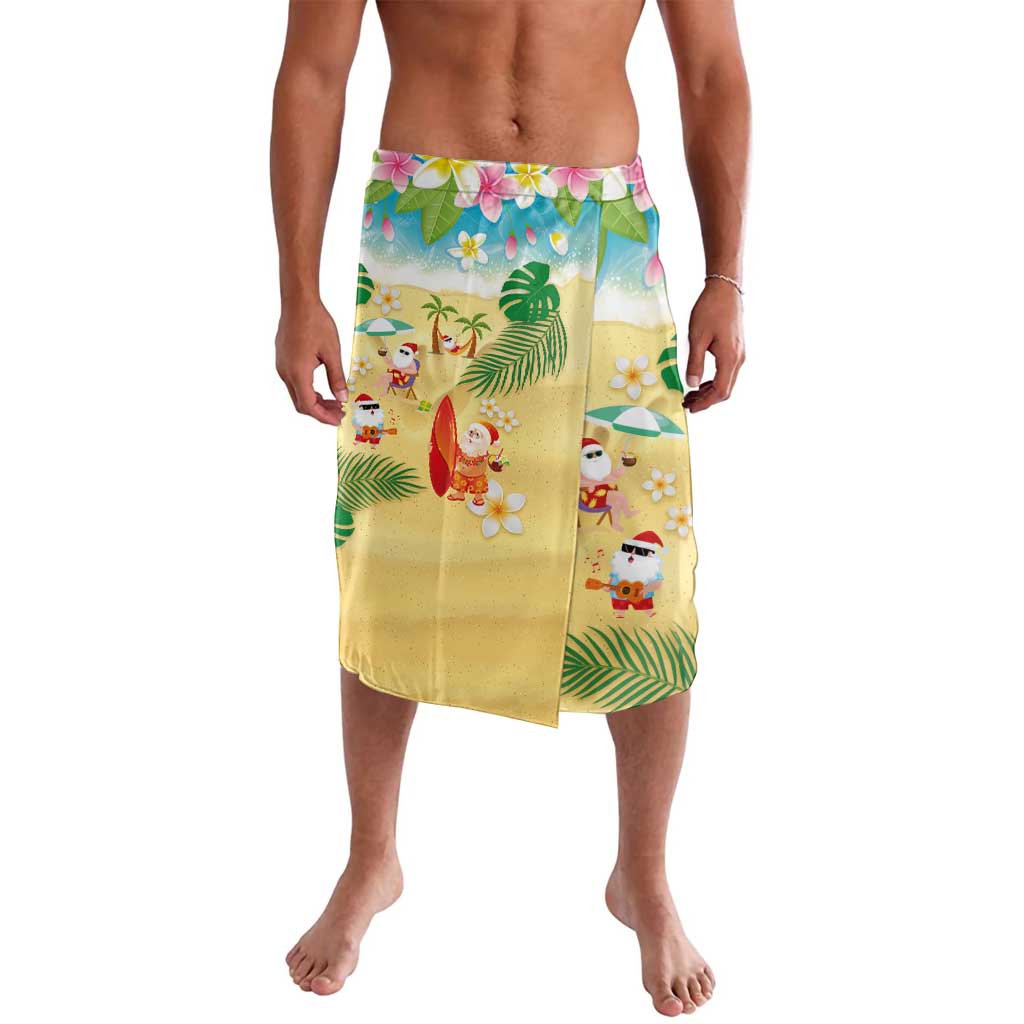 Hawaiian Mele Kalikimaka Lavalava Tropical Plumeria and Lei Funny Santa Beach - Polynesian Pride