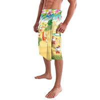 Hawaiian Mele Kalikimaka Lavalava Tropical Plumeria and Lei Funny Santa Beach - Polynesian Pride