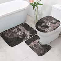 Hawaiian Plumeria and Hibiscus with Turtles Bathroom Set Polynesian Art Grayscale - Polynesian Pride