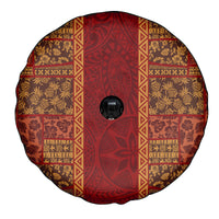 Hawaii Style Hibiscus and Tribal Element Fabric Patchwork Spare Tire Cover LT03 - Polynesian Pride