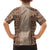 Hawaii Style Hibiscus and Tribal Element Fabric Patchwork Kid Hawaiian Shirt Beige Version LT03 - Polynesian Pride
