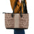 Hawaii Style Hibiscus and Tribal Element Fabric Patchwork Leather Tote Bag Beige Version LT03 - Polynesian Pride