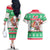 Hawaii Mele Kalikimaka Couples Matching Off The Shoulder Long Sleeve Dress and Hawaiian Shirt Aloha Santa and Palm Tree Mix Kakau Pattern LT03 - Polynesian Pride