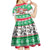 Hawaii Mele Kalikimaka Kid Short Sleeve Dress Aloha Santa and Palm Tree Mix Kakau Pattern LT03 - Polynesian Pride