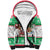 Hawaii Mele Kalikimaka Sherpa Hoodie Aloha Santa and Palm Tree Mix Kakau Pattern LT03 Unisex Green - Polynesian Pride