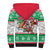 Hawaii Mele Kalikimaka Sherpa Hoodie Aloha Santa and Palm Tree Mix Kakau Pattern LT03 - Polynesian Pride