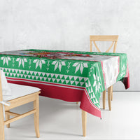 Hawaii Mele Kalikimaka Tablecloth Aloha Santa and Palm Tree Mix Kakau Pattern LT03 - Polynesian Pride