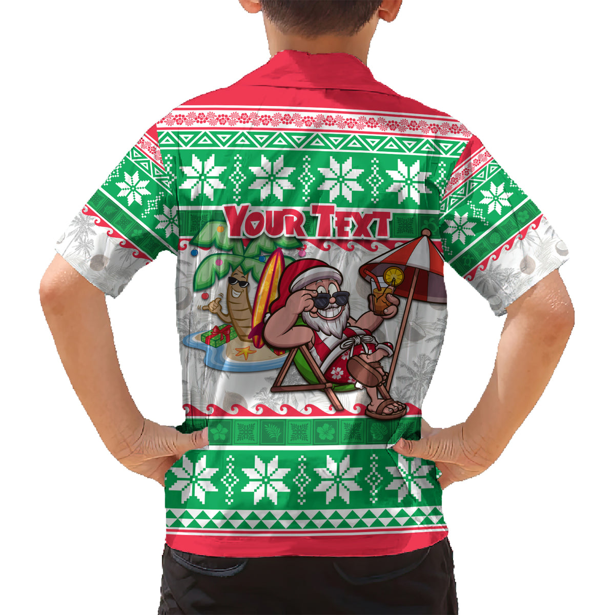 Custom Hawaii Mele Kalikimaka Family Matching Short Sleeve Bodycon Dress and Hawaiian Shirt Aloha Santa and Palm Tree Mix Kakau Pattern LT03 - Polynesian Pride