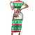 Custom Hawaii Mele Kalikimaka Family Matching Short Sleeve Bodycon Dress and Hawaiian Shirt Aloha Santa and Palm Tree Mix Kakau Pattern LT03 Mom's Dress Green - Polynesian Pride
