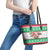 Custom Hawaii Mele Kalikimaka Leather Tote Bag Aloha Santa and Palm Tree Mix Kakau Pattern LT03 - Polynesian Pride