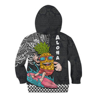 Hawaii Pineapple Surfing With Kakau Tribal Kid Hoodie LT03 - Polynesian Pride