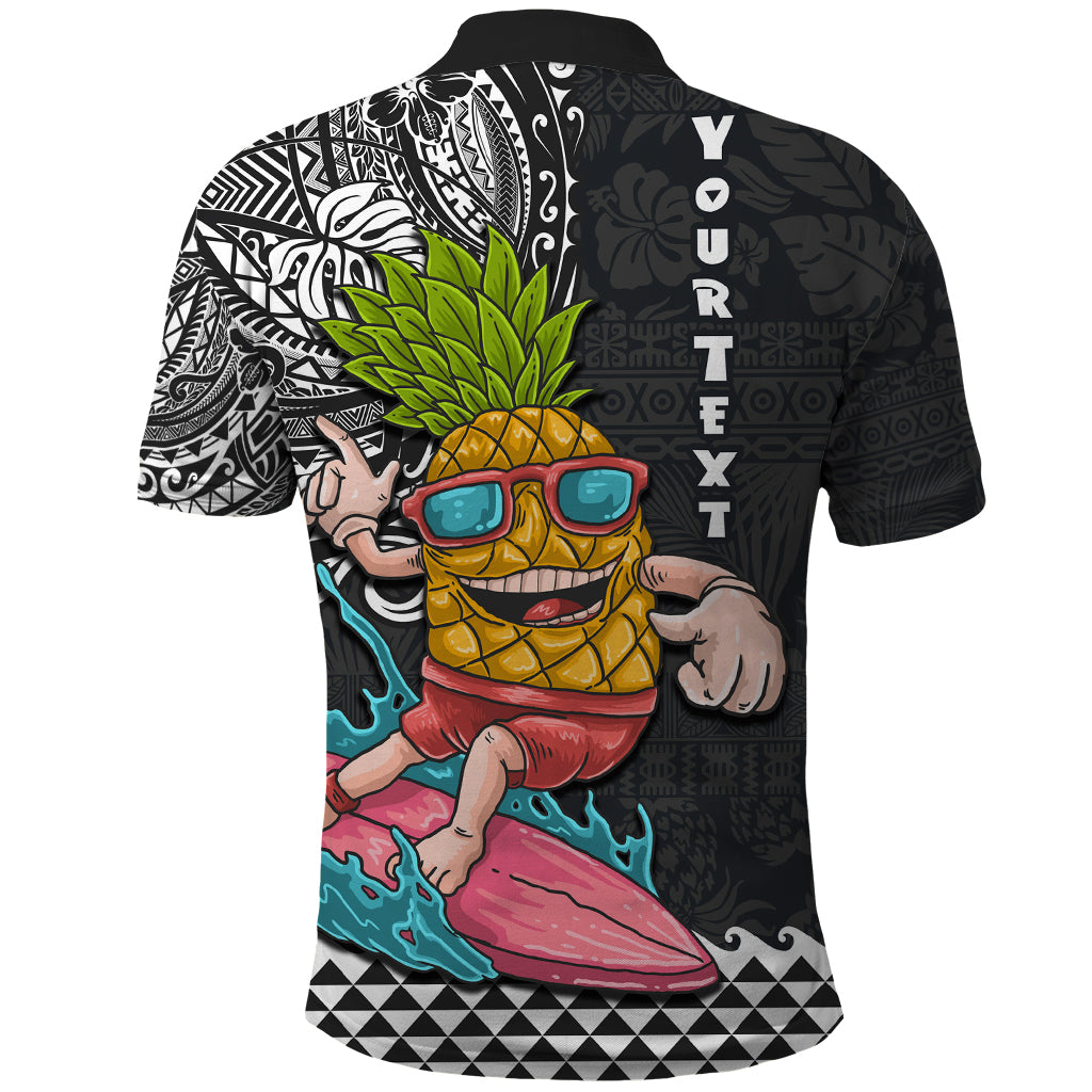 Hawaii Pineapple Surfing Kakau Tribal Personalised Polo Shirt LT03 - Polynesian Pride