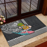 Hawaii Pineapple Surfing Kakau Tribal Personalised Rubber Doormat LT03 - Polynesian Pride