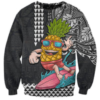 Hawaii Pineapple Surfing Kakau Tribal Personalised Sweatshirt LT03 Unisex Brown - Polynesian Pride