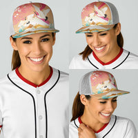 Hawaiian and Japanese Culture Together Baseball Net Cap Kakau Art Tattoo with Cranes and Sakura Spring Vibe - Polynesian Pride