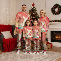 Hawaiian and Japanese Culture Together Christmas Pajama Set Kakau Art Tattoo with Cranes and Sakura Spring Vibe - Polynesian Pride