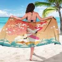 Hawaiian and Japanese Culture Together Sarong Kakau Art Tattoo with Cranes and Sakura Spring Vibe - Polynesian Pride