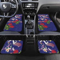 Hawaiian and Japanese Culture Together Car Mats Blue Ohia Lehua Plumeria and Sakura Blooming - Polynesian Pride