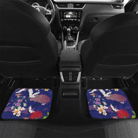 Hawaiian and Japanese Culture Together Car Mats Blue Ohia Lehua Plumeria and Sakura Blooming - Polynesian Pride