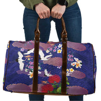 Hawaiian and Japanese Culture Together Travel Bag Blue Ohia Lehua Plumeria and Sakura Blooming - Polynesian Pride