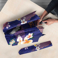 Hawaiian and Japanese Culture Together Umbrella Blue Ohia Lehua Plumeria and Sakura Blooming - Polynesian Pride