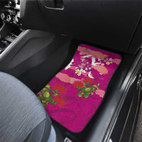 Hawaiian and Japanese Culture Together Car Mats Pink Ohia Lehua Plumeria and Sakura Blooming - Polynesian Pride