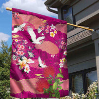 Hawaiian and Japanese Culture Together Garden Flag Pink Ohia Lehua Plumeria and Sakura Blooming - Polynesian Pride