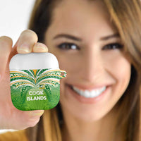 Cook Islands Rugby League AirPods Case Tatau Tribal Motifs-Light Green Color - Polynesian Pride