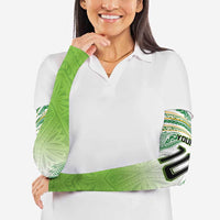 Custom Cook Islands Rugby League Arm Sleeves Tatau Tribal Motifs-Light Green Color - Polynesian Pride