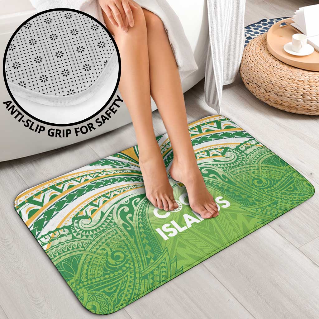 Cook Islands Rugby League Bathroom Set Tatau Tribal Motifs-Light Green Color - Polynesian Pride