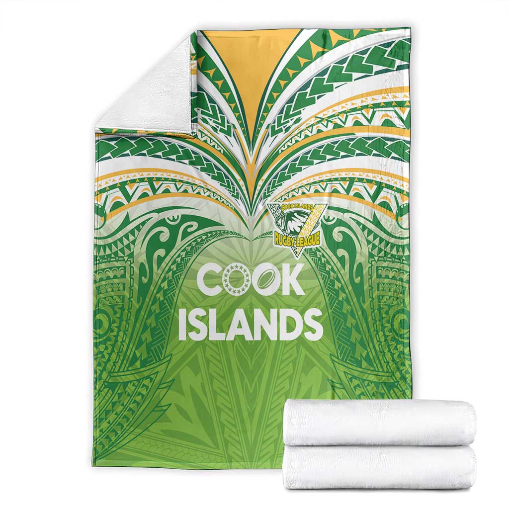 Cook Islands Rugby League Blanket Tatau Tribal Motifs-Light Green Color - Polynesian Pride