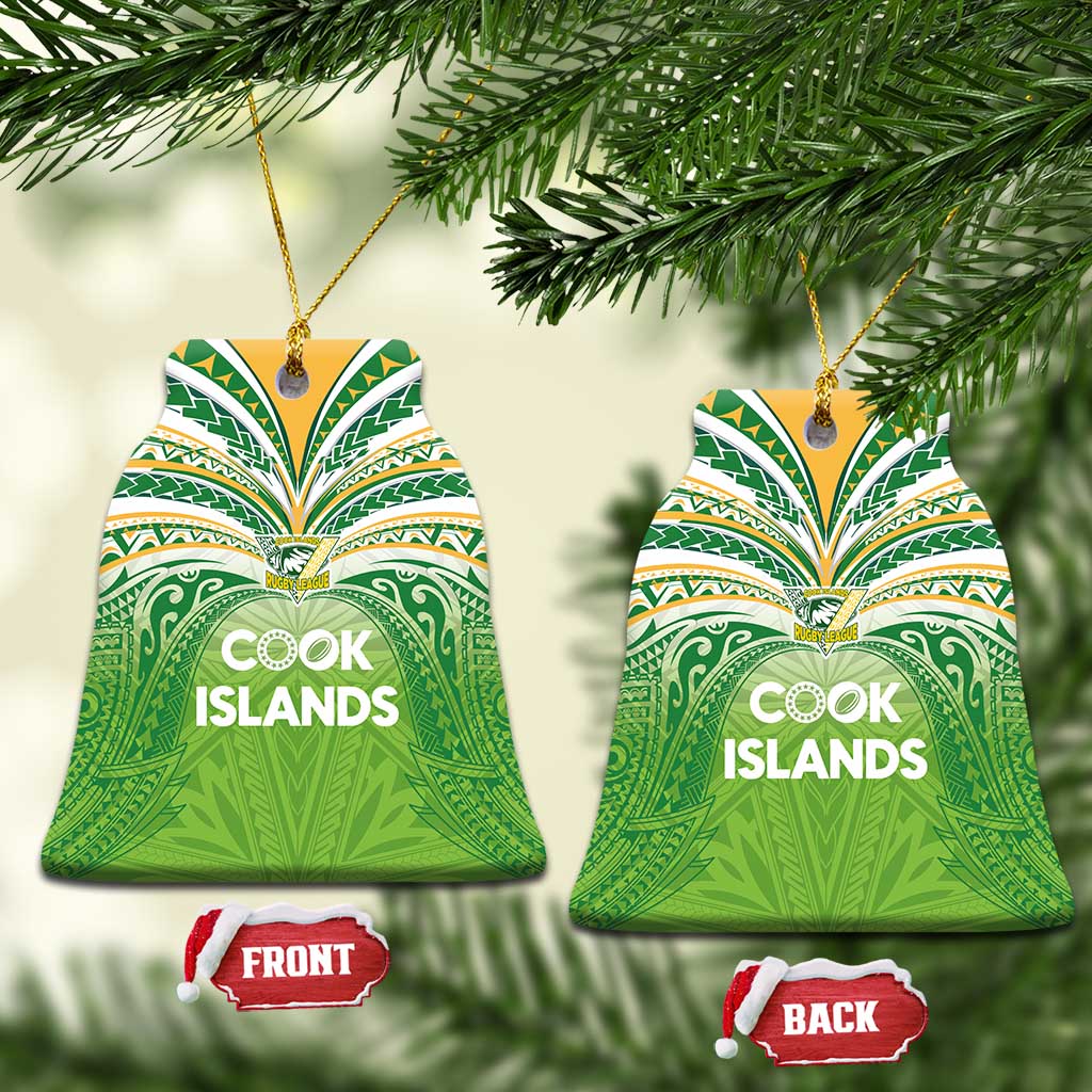 Cook Islands Rugby League Ceramic Ornament Tatau Tribal Motifs-Light Green Color - Polynesian Pride