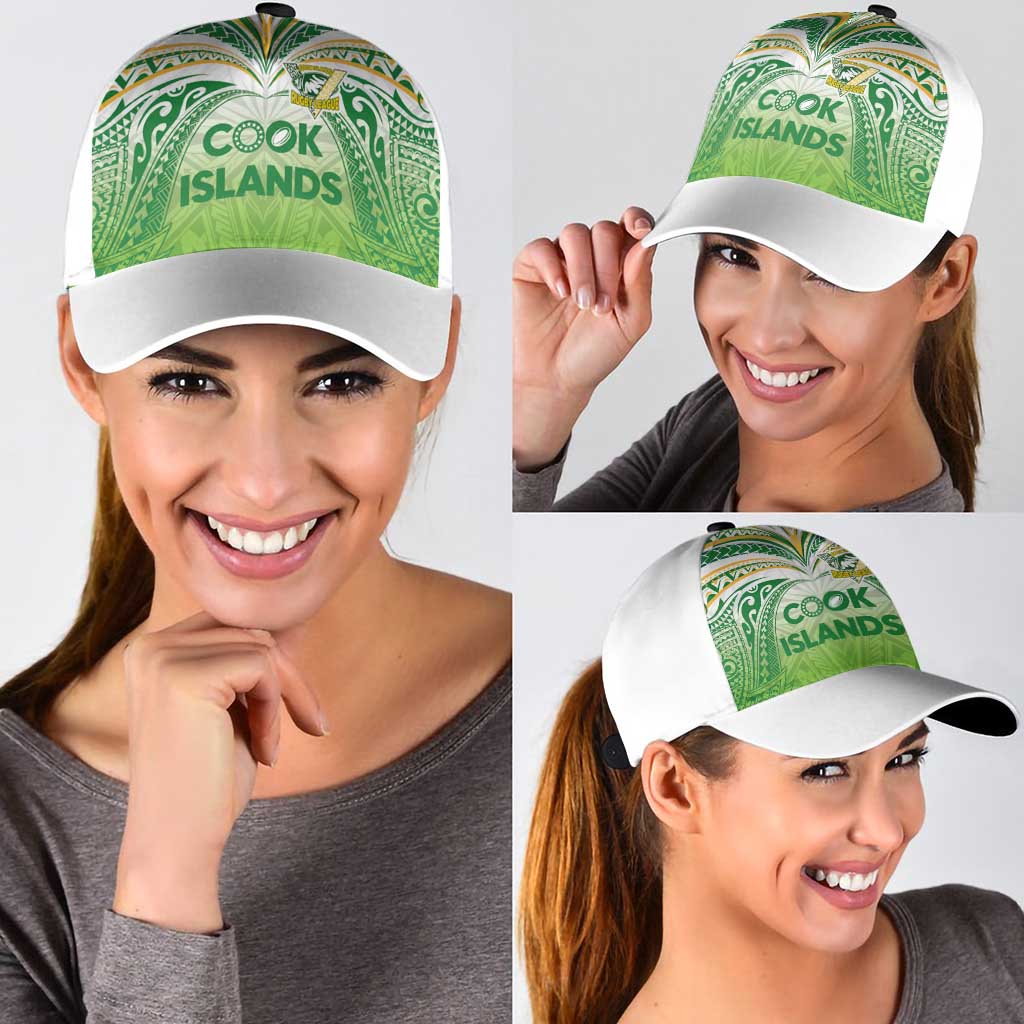 Cook Islands Rugby League Classic Cap Tatau Tribal Motifs-Light Green Color - Polynesian Pride