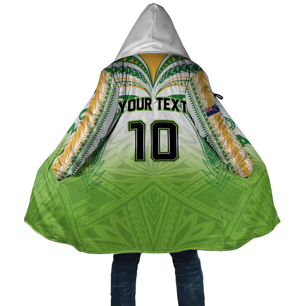 Custom Cook Islands Rugby League Cloak Tatau Tribal Motifs-Light Green Color - Polynesian Pride