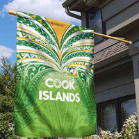 Cook Islands Rugby League Garden Flag Tatau Tribal Motifs-Light Green Color - Polynesian Pride