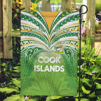 Cook Islands Rugby League Garden Flag Tatau Tribal Motifs-Light Green Color - Polynesian Pride