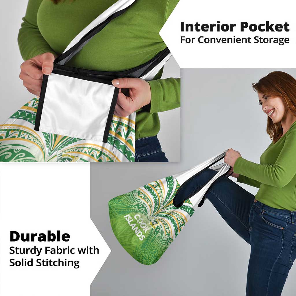 Cook Islands Rugby League Grocery Bag Tatau Tribal Motifs-Light Green Color - Polynesian Pride