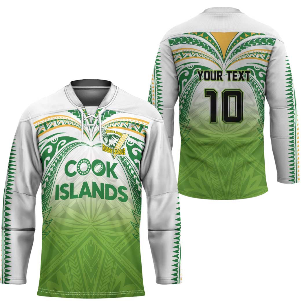 Custom Cook Islands Rugby League Hockey Jersey Tatau Tribal Motifs-Light Green Color - Polynesian Pride