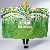 Cook Islands Rugby League Hooded Blanket Tatau Tribal Motifs-Light Green Color - Polynesian Pride