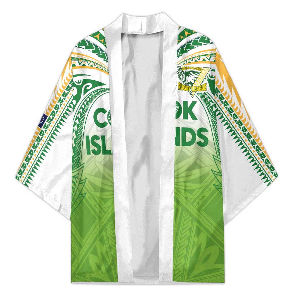 Custom Cook Islands Rugby League Kimono Tatau Tribal Motifs-Light Green Color - Polynesian Pride