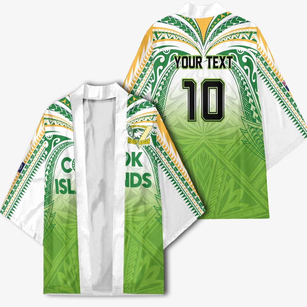 Custom Cook Islands Rugby League Kimono Tatau Tribal Motifs-Light Green Color - Polynesian Pride